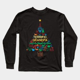 Terrific Grandpa Gift - Xmas Treev2 - Christmas Long Sleeve T-Shirt